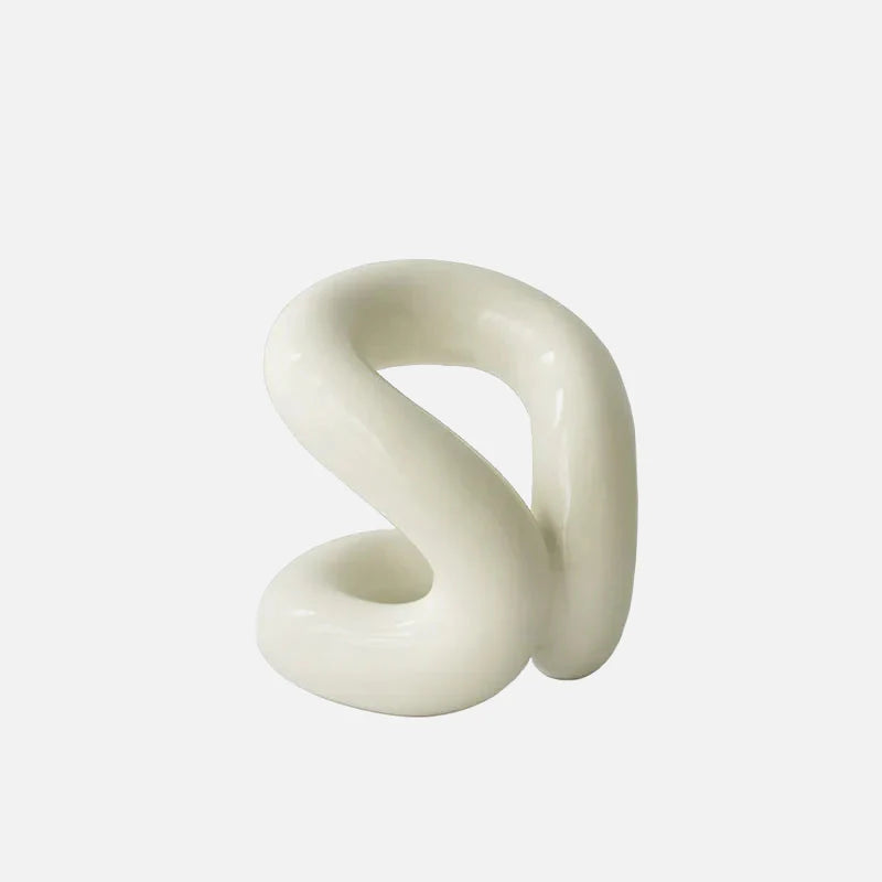 Sculpted Knot Ceramic Holder Beige