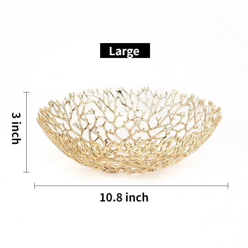 Metal Coral Decorative Bowl L