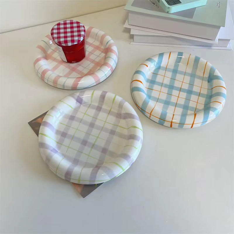 Gridline Ceramic Plates