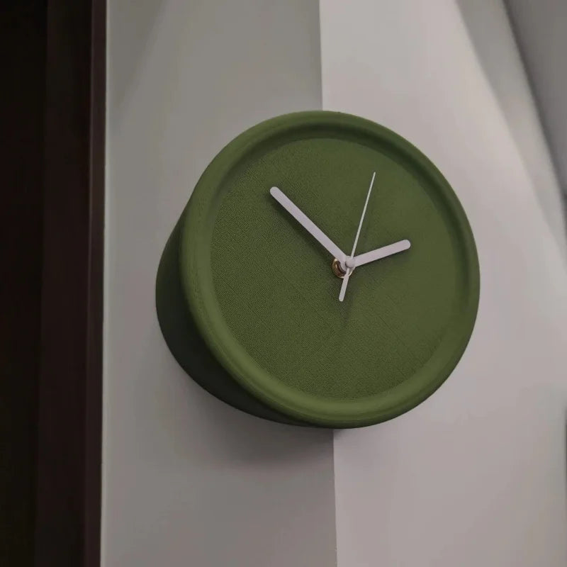 Axis Corner Wall Clock Green Outer Unnumbered