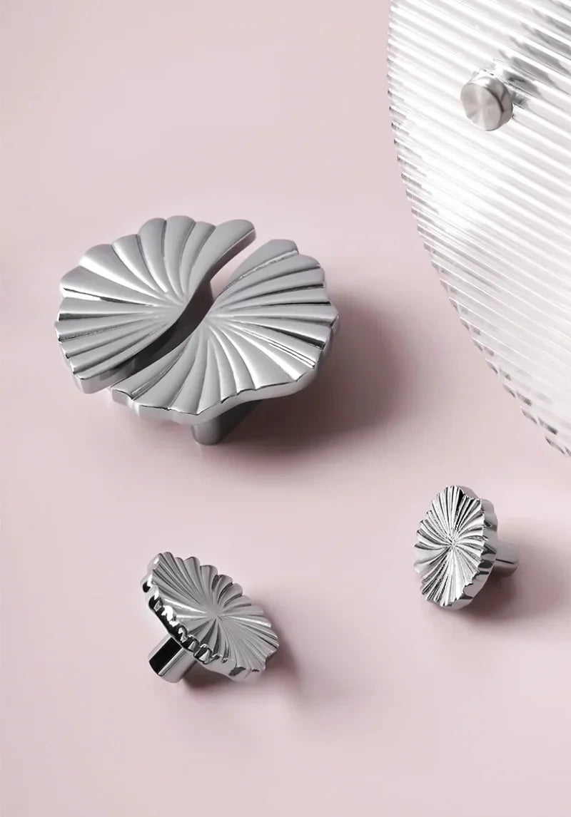 Solenne Fan Cabinet Knobs - Chrome Silver