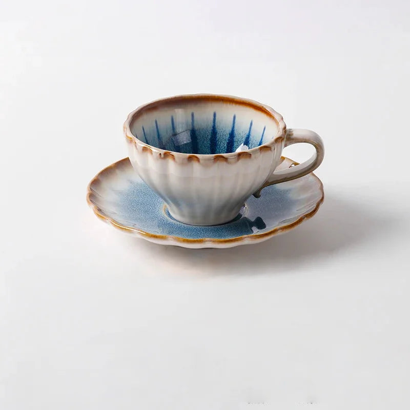The Azure Petal Dinnerware Set Tea cup with saucer Set