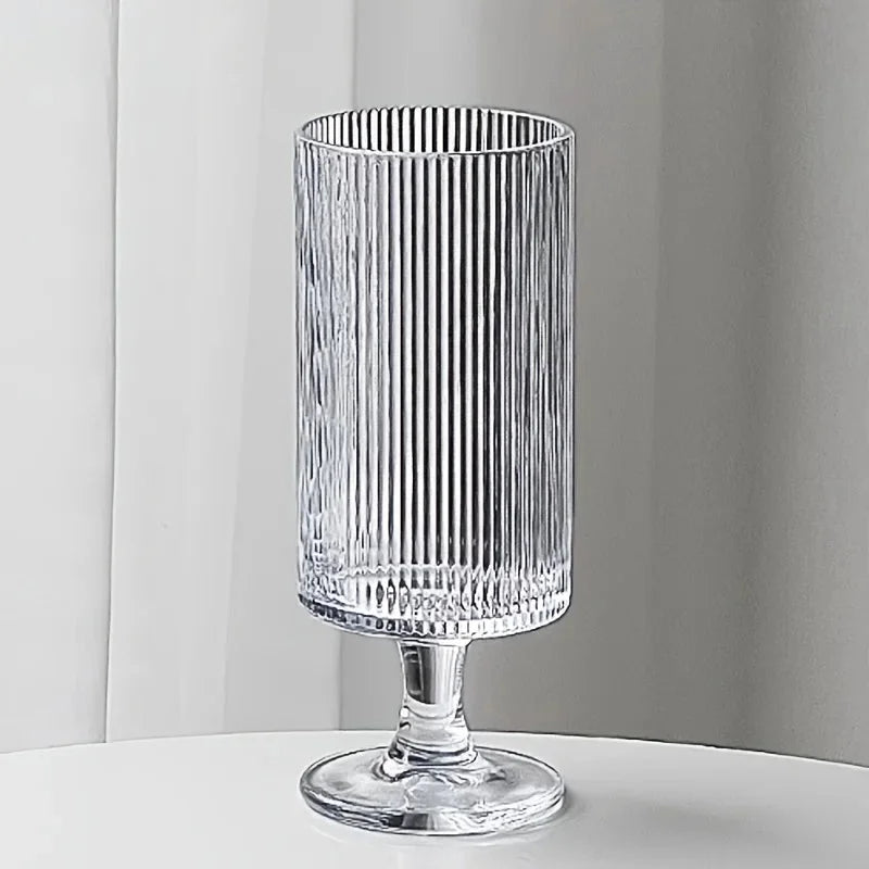 Luxe Stria Footed Glass Rippled