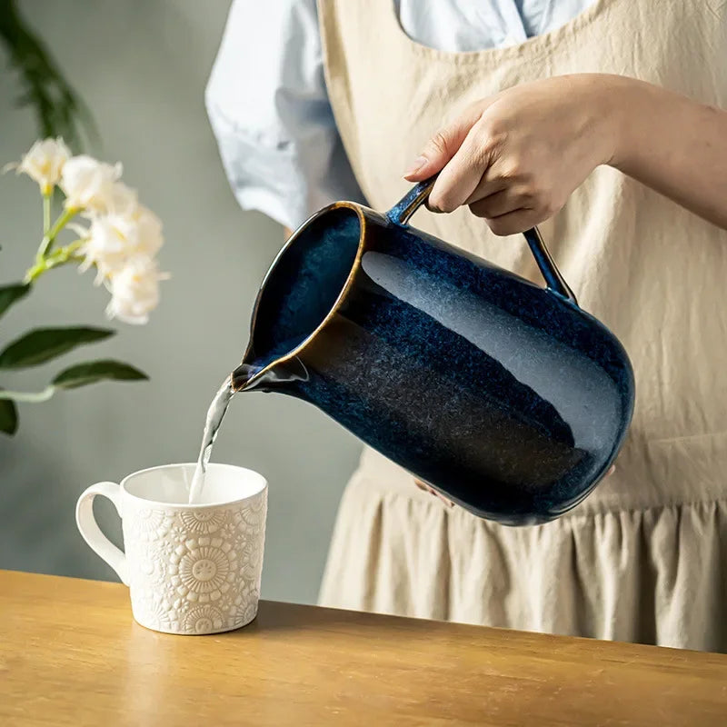 Midnight Ombré Ceramic Pitcher