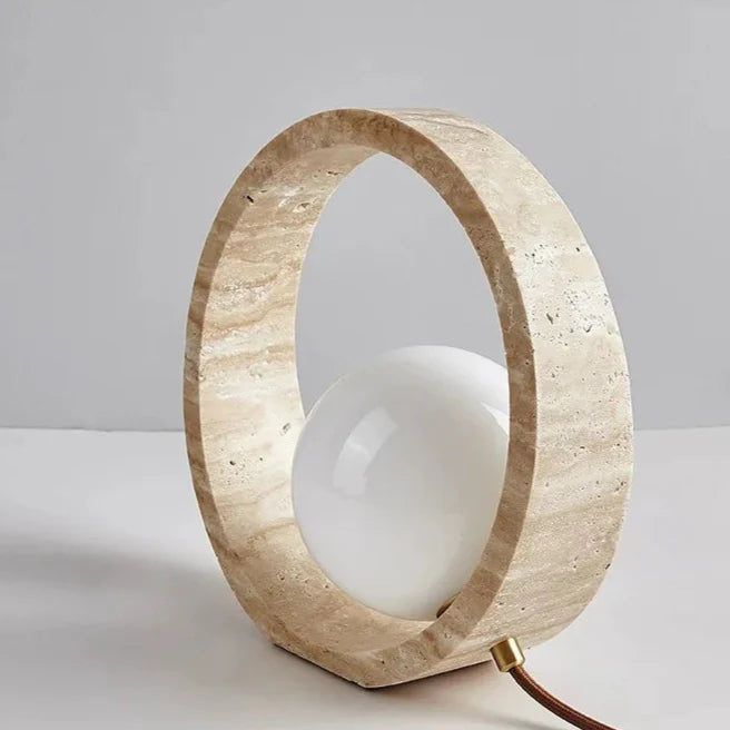 Sculptural Faux Travertine Lamp