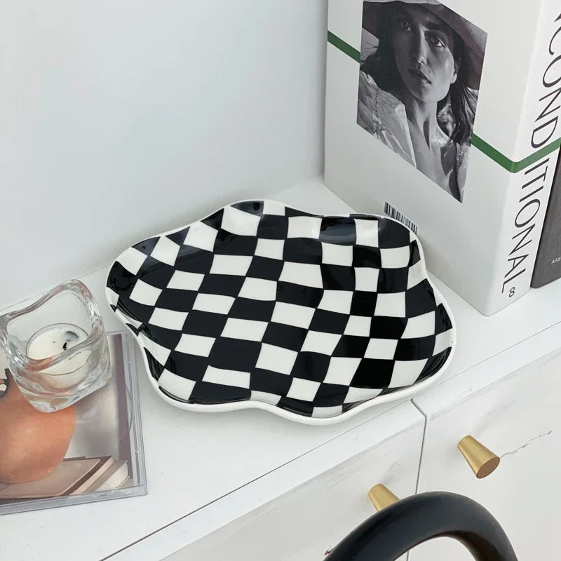 Checkered Bloom Trinket Dish
