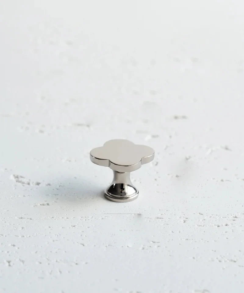 Clover Brass Cabinet Knob