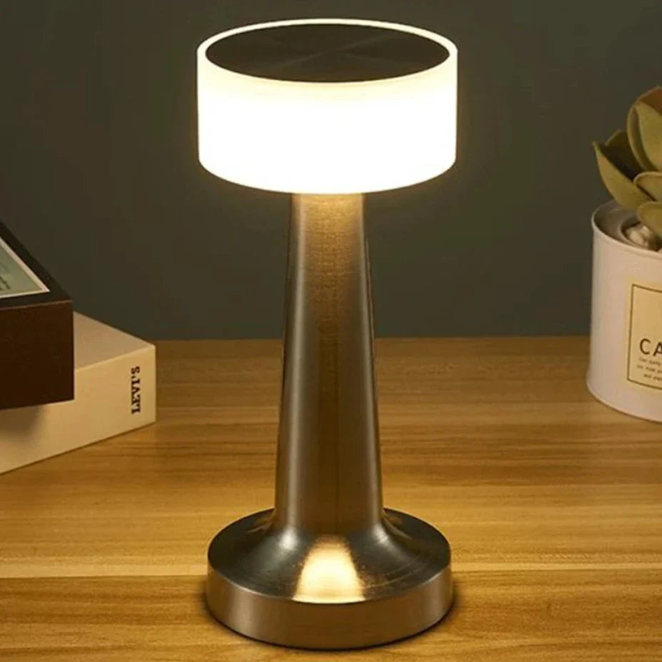 Chrome Table Lamp Silver (Cylinder)