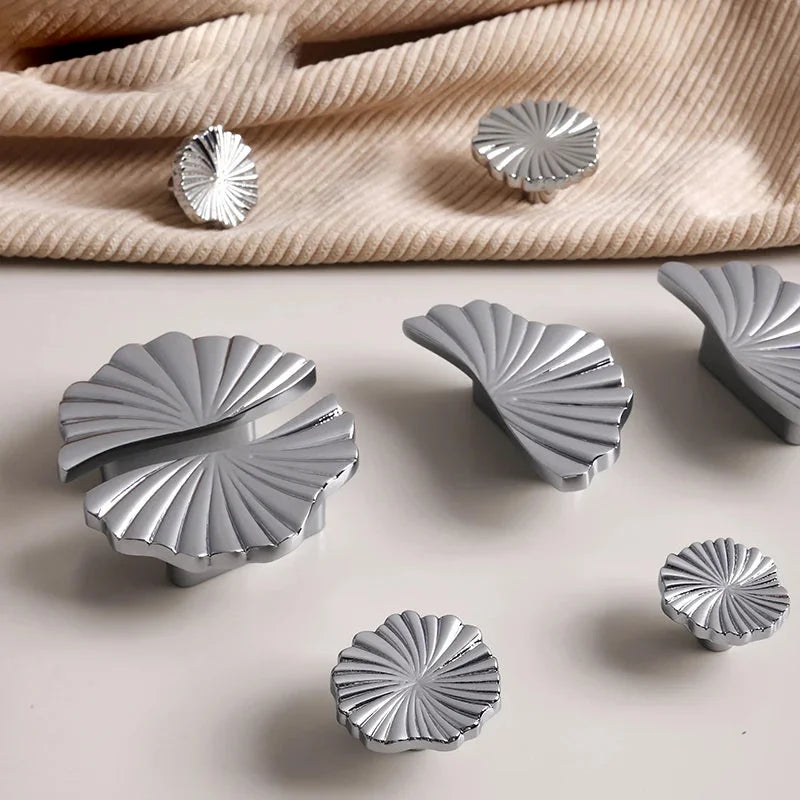 Solenne Fan Cabinet Knobs - Chrome Silver