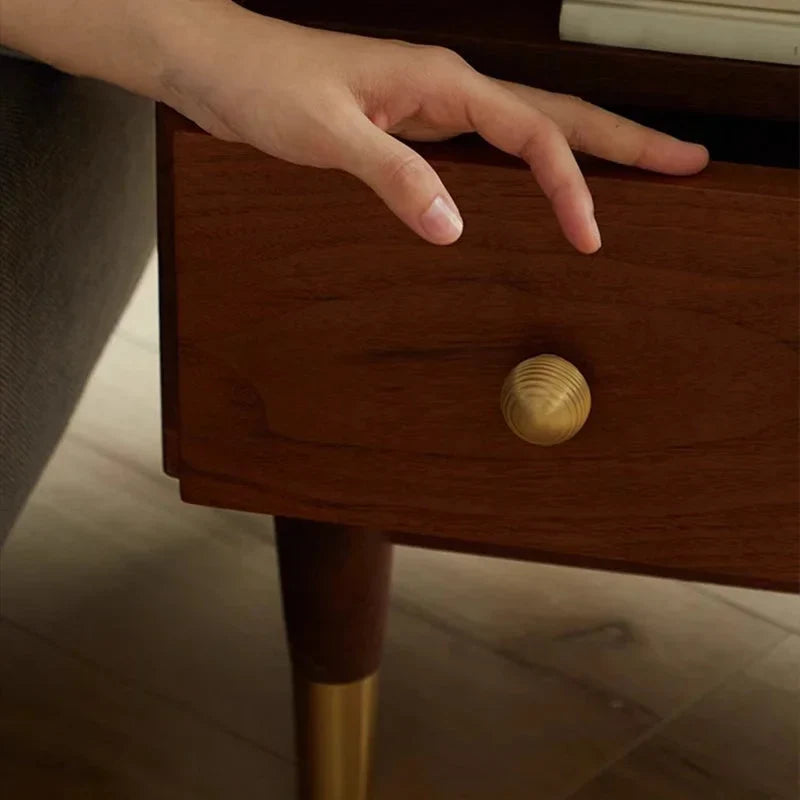 Ribbed Orb Brass Cabinet Knob