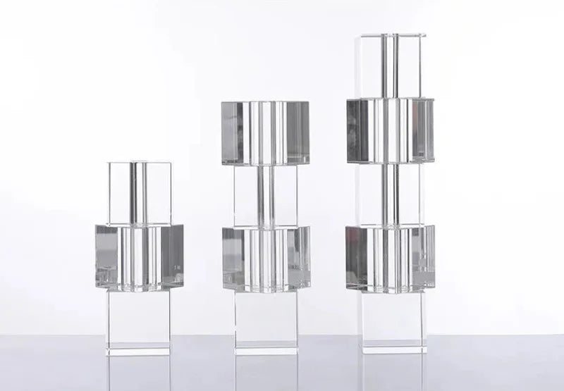 Pixel Block Crystal Glass Vase