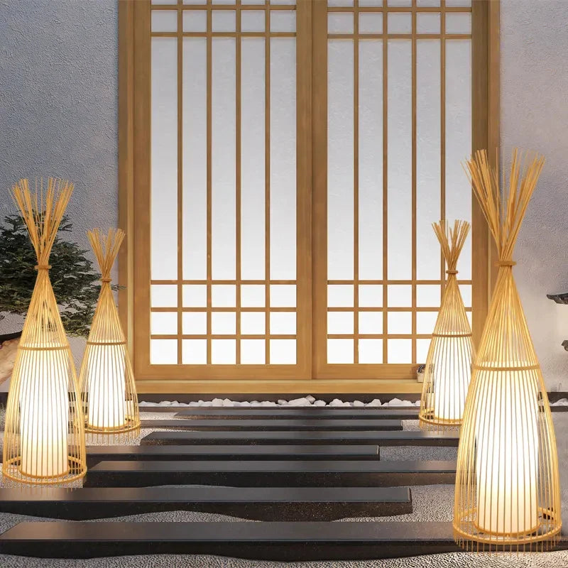 Bamboo TeePee Floor Lamp