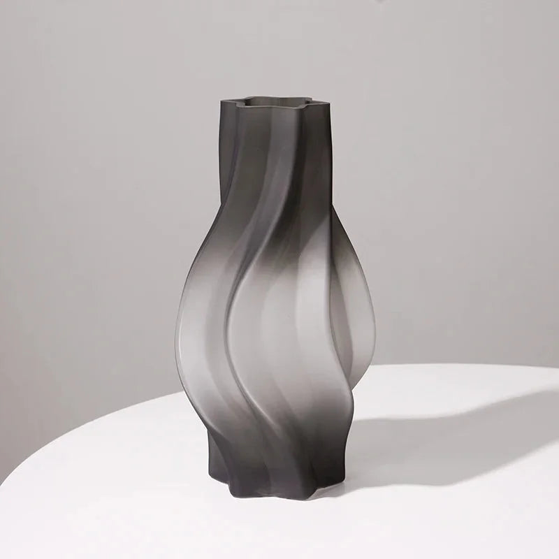 Aurora Ombre Wave Vase Large Black