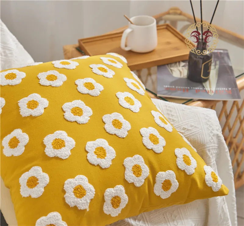Hareloom & Daisy Bloom Pillow Cover Yellow Daisies