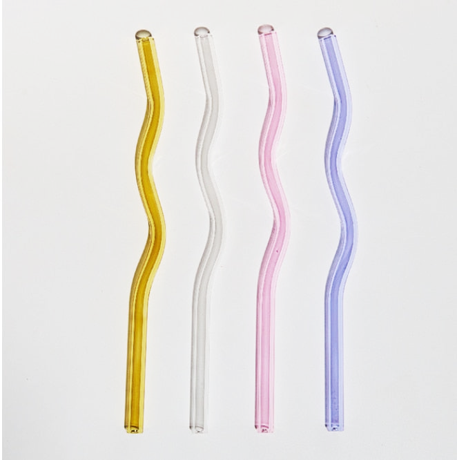 Sea Glass Straws Pastel Colors 1 Piece