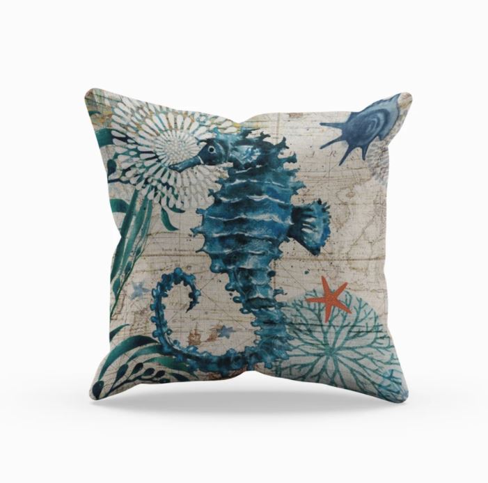 Sea Life Cushion Covers Sea Horse