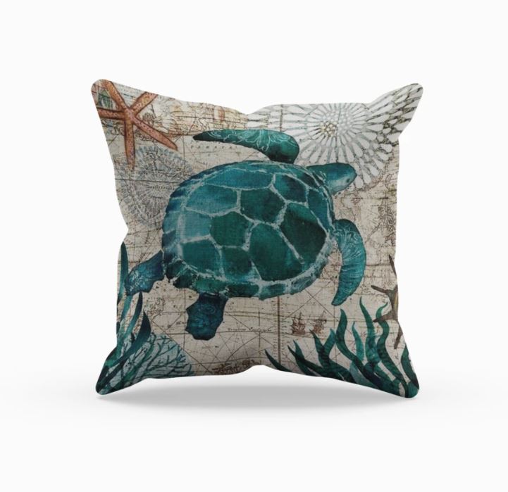 Sea Life Cushion Covers Turtle