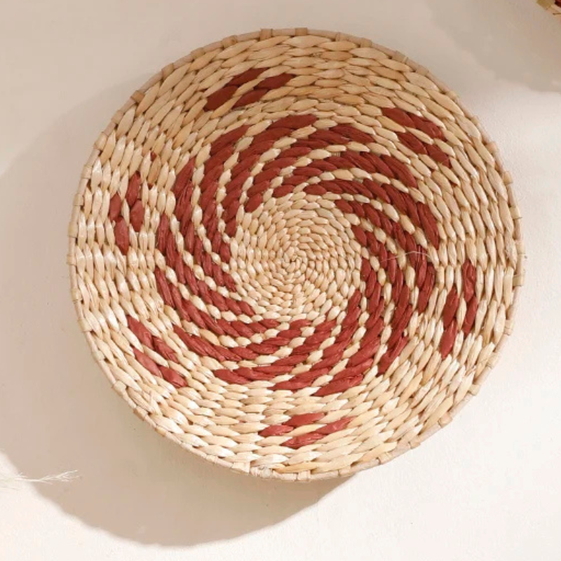 Boho Horizon Seagrass Wall Art Red Wave