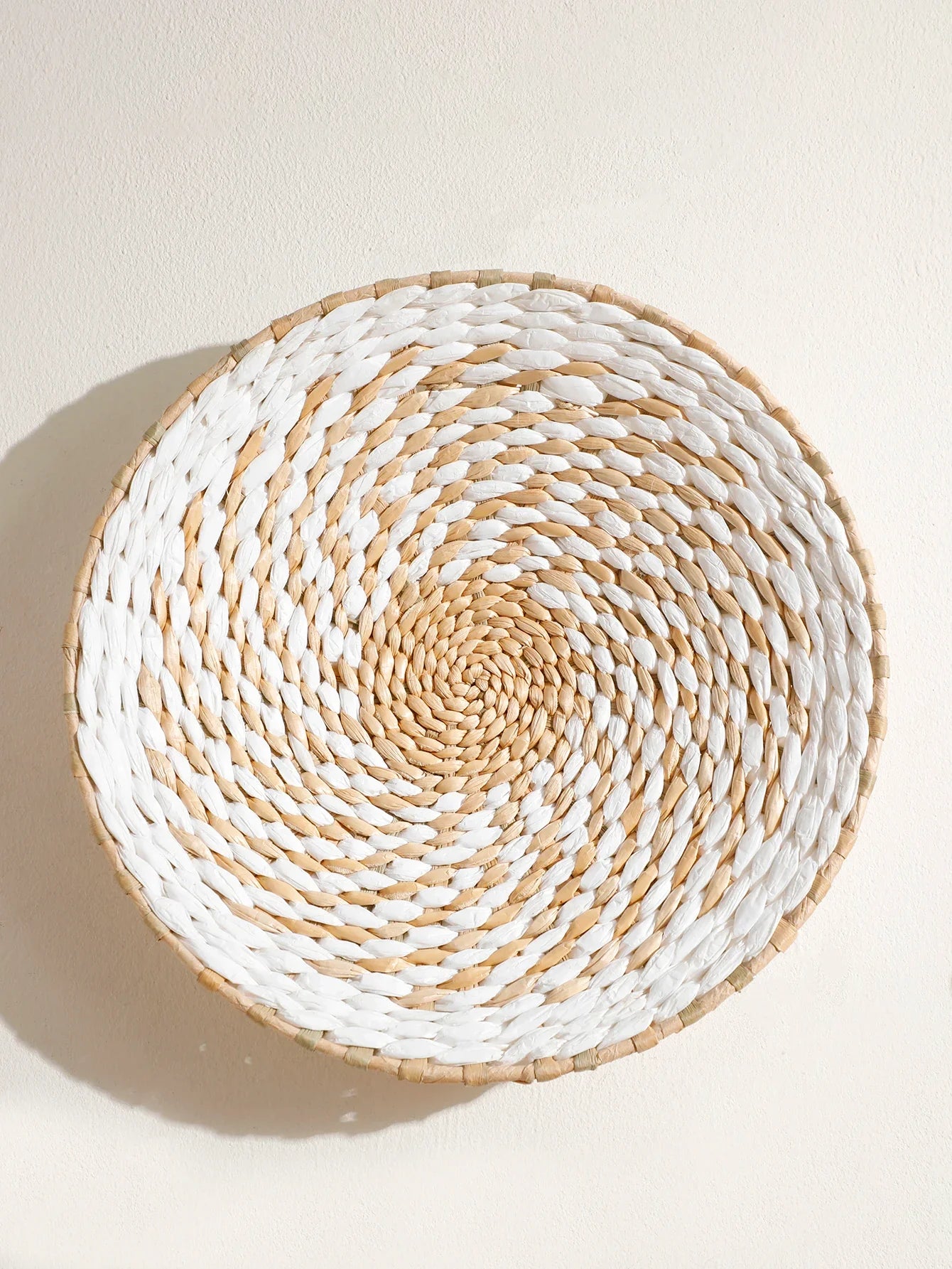 Boho Horizon Seagrass Wall Art White Swirl