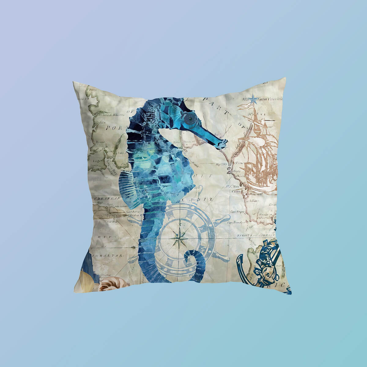 Atlantic Ocean Life Cushion Covers Tiger-Tail Seahorse