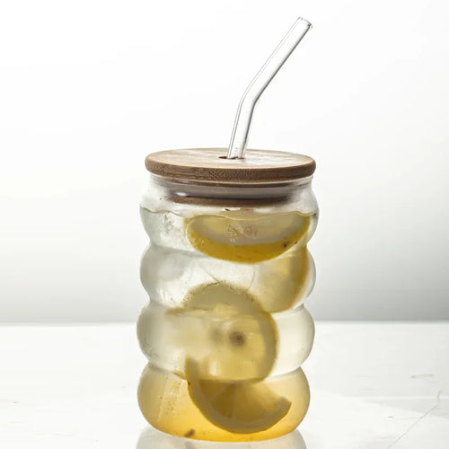 Bubble Beam Glass Cup 1 pc