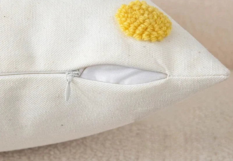 Sweet Daisy Embroidered Pillow