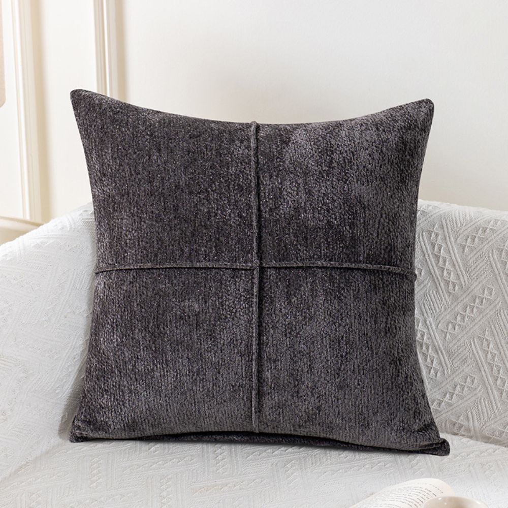 Serene Stitch Cushion Cover Dark Graphite Gray