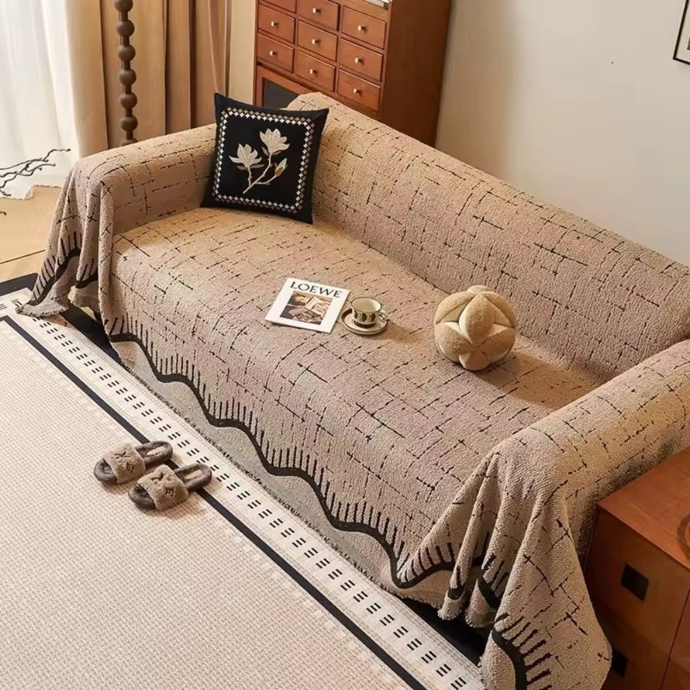 Serene Horizon Lines Sofa Cover
