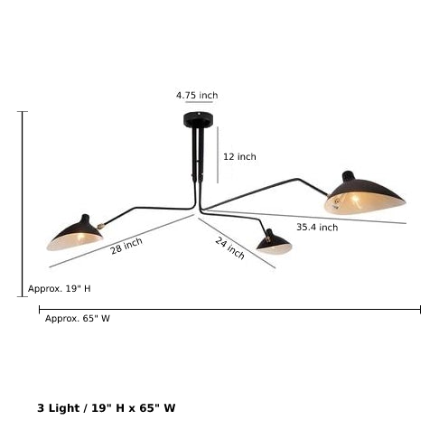 Serge Rotating Arm Ceiling Light