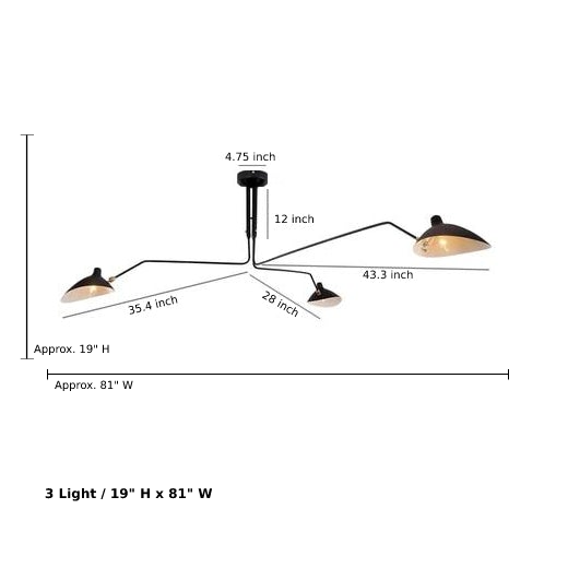 Serge Rotating Arm Ceiling Light
