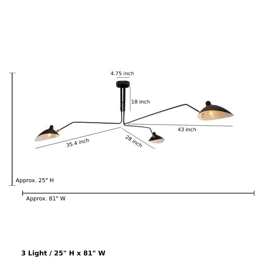 Serge Rotating Arm Ceiling Light - Final Sale
