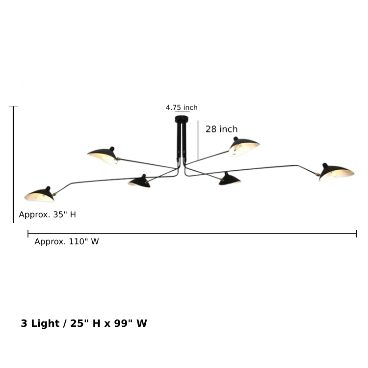 Serge Rotating Arm Ceiling Light