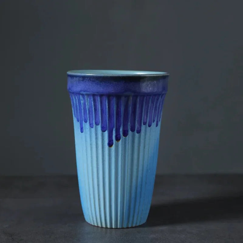 Drip Glaze Ceramic Coffee Cup Blue Drip