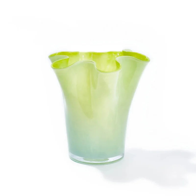Taffy Wave Glass Flower Vase