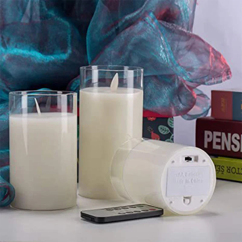 Flameless Candle 3-Piece Set Clear
