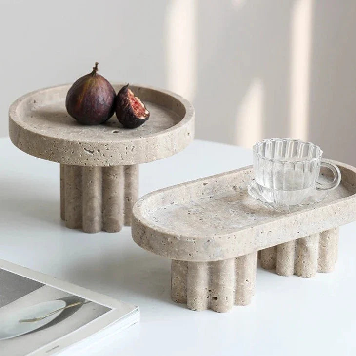 Faux Travertine Decorative Stands