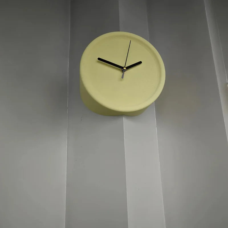 Axis Corner Wall Clock Yellow Outer Unnumbered