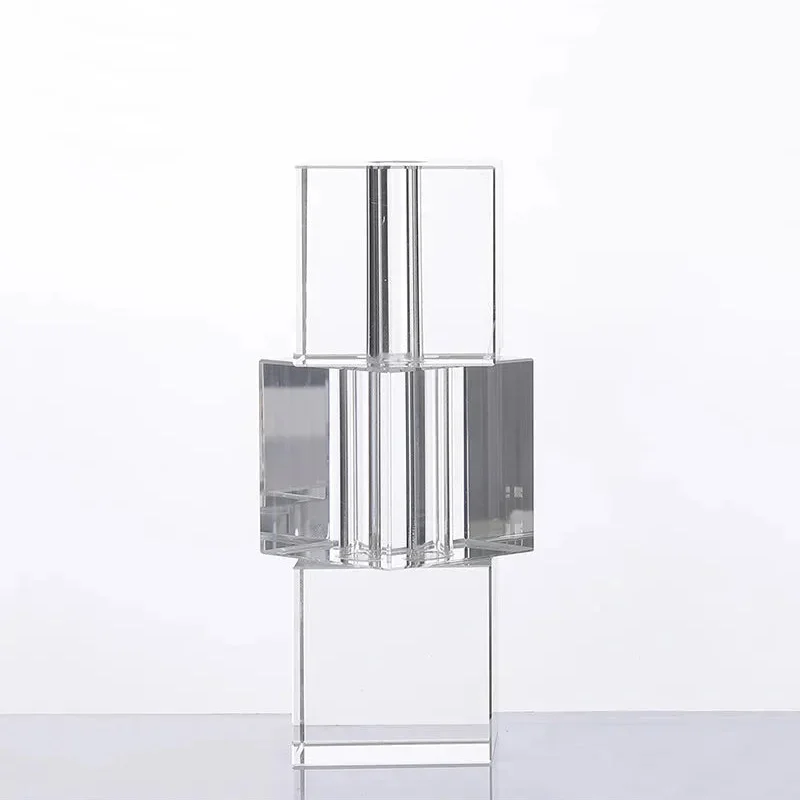 Pixel Block Crystal Glass Vase