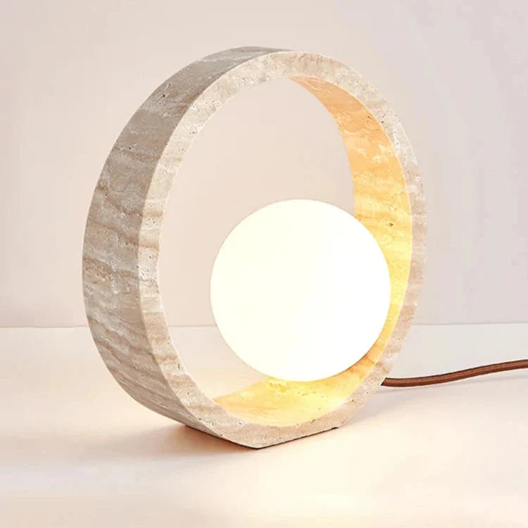 Sculptural Faux Travertine Lamp