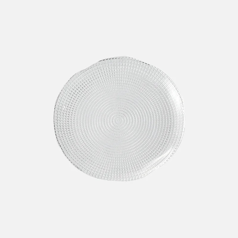 Lattice Glow Glass Plates Round Medium
