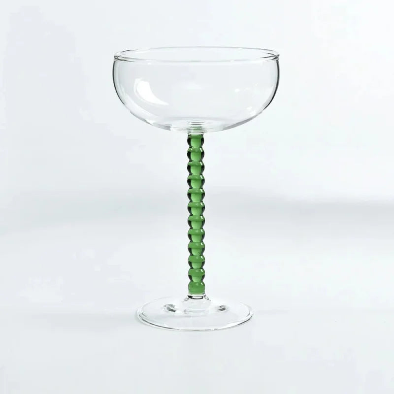 Gilded Era Beaded Coupe Glass