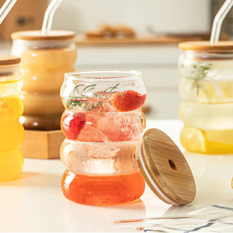 Bubble Beam Glass Cup