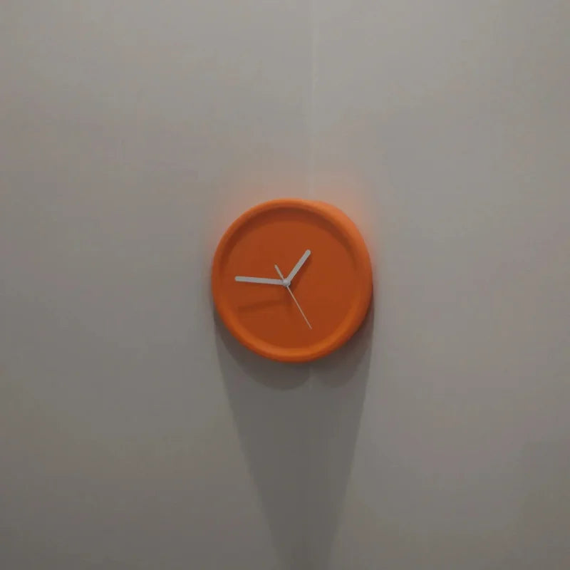 Axis Corner Wall Clock Orange Inner Unnumbered
