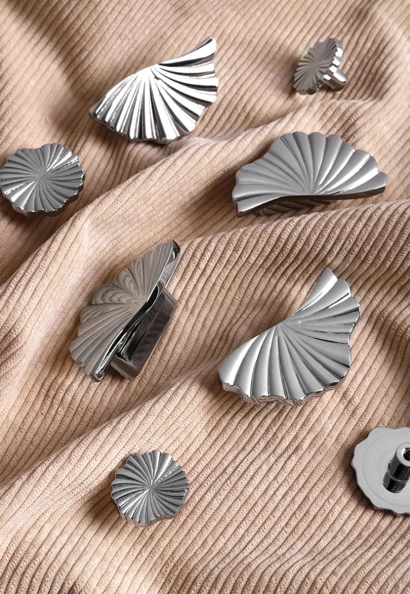 Solenne Fan Cabinet Knobs - Chrome Silver