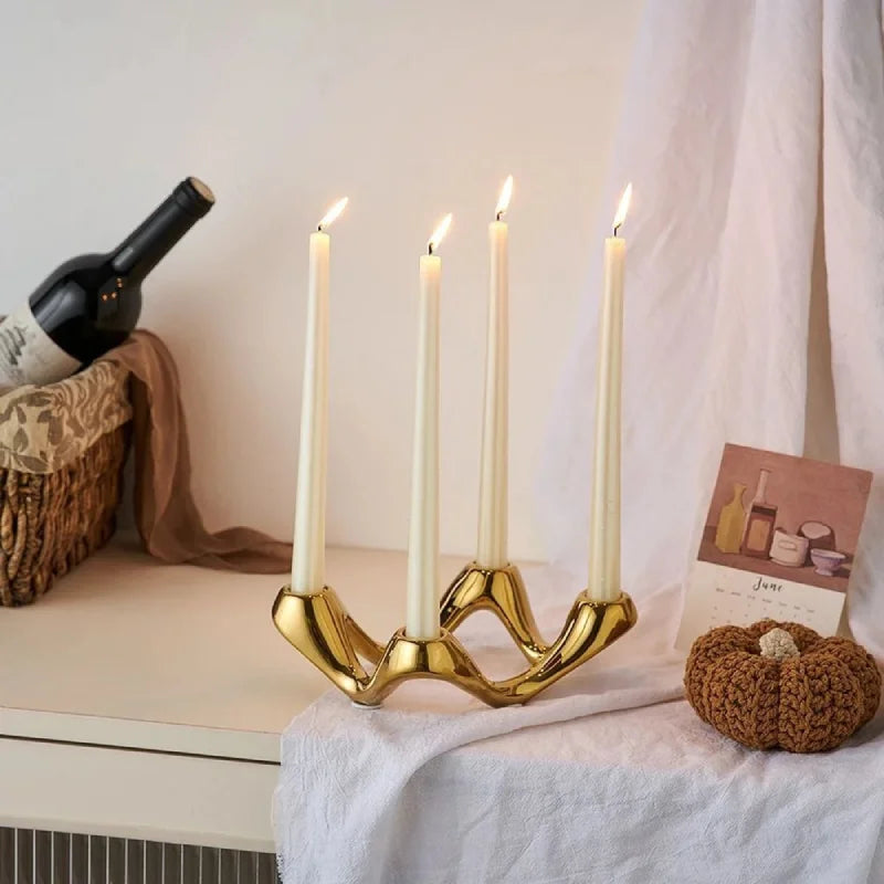Serpentine Ceramic Candelabra
