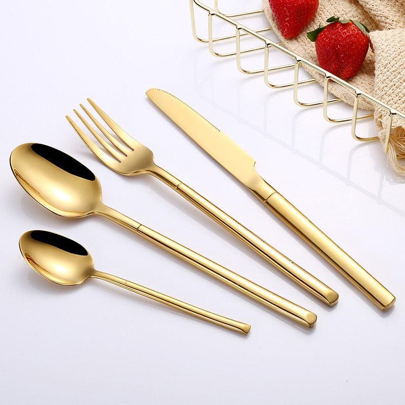 Sheen Stainless Steel 24 Piece Flatware Set Gold