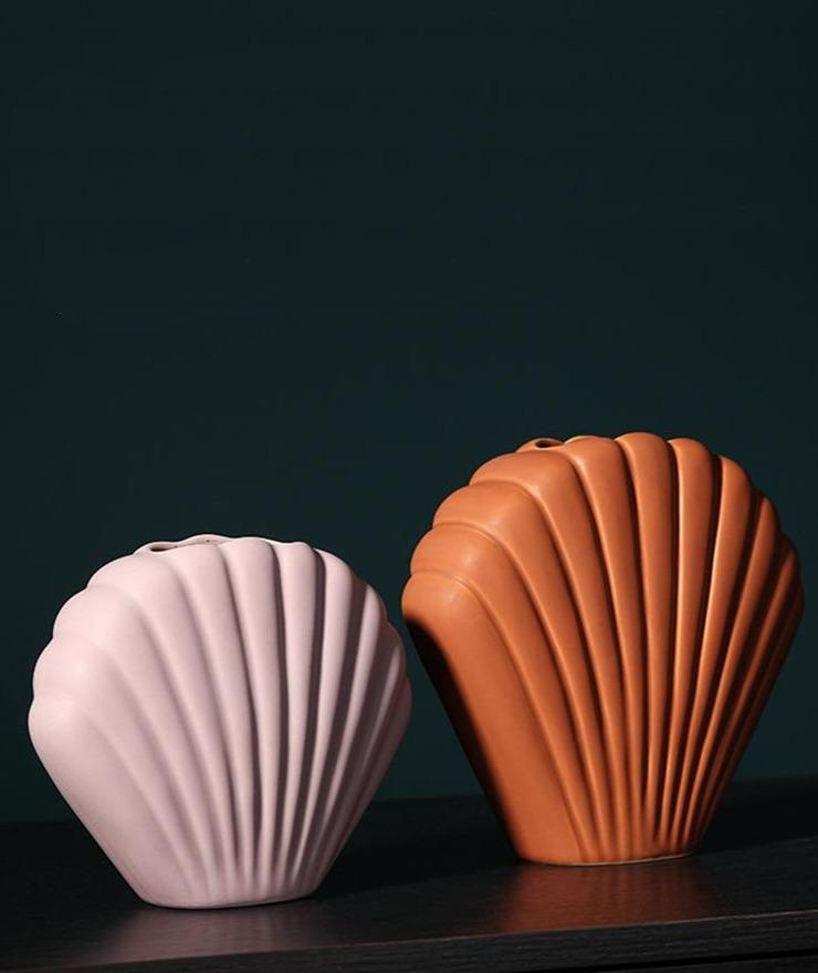 Shell Floral Ceramic Vase