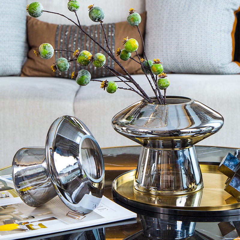 Silver Mirror Modern Glass Vase