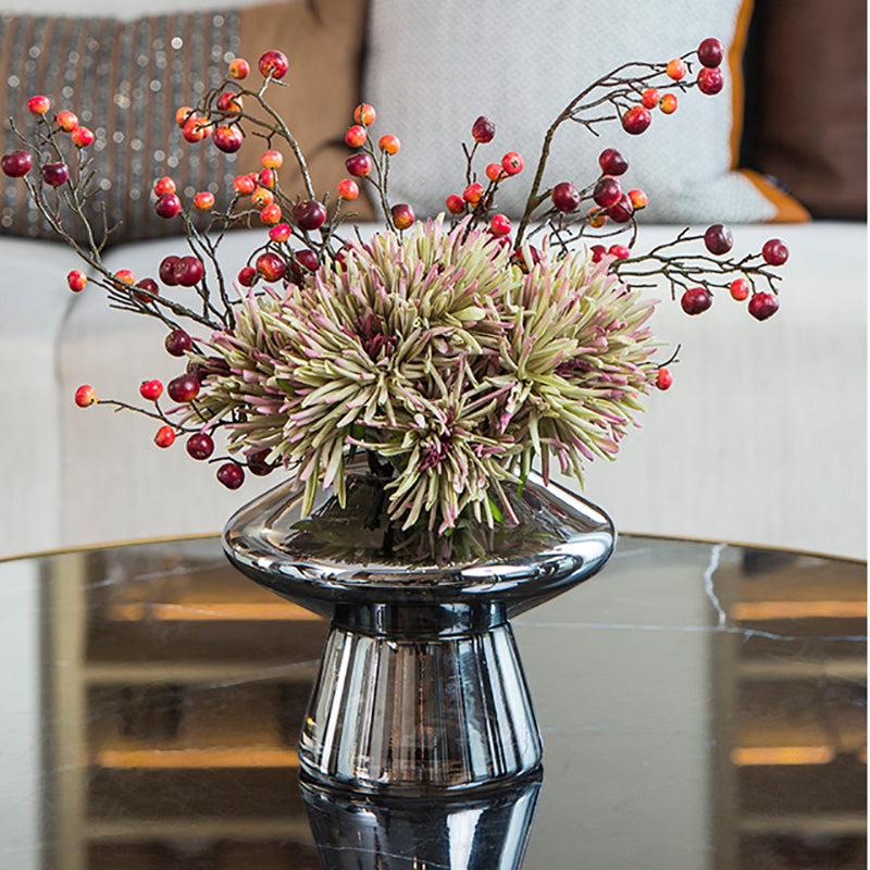 Silver Mirror Modern Glass Vase