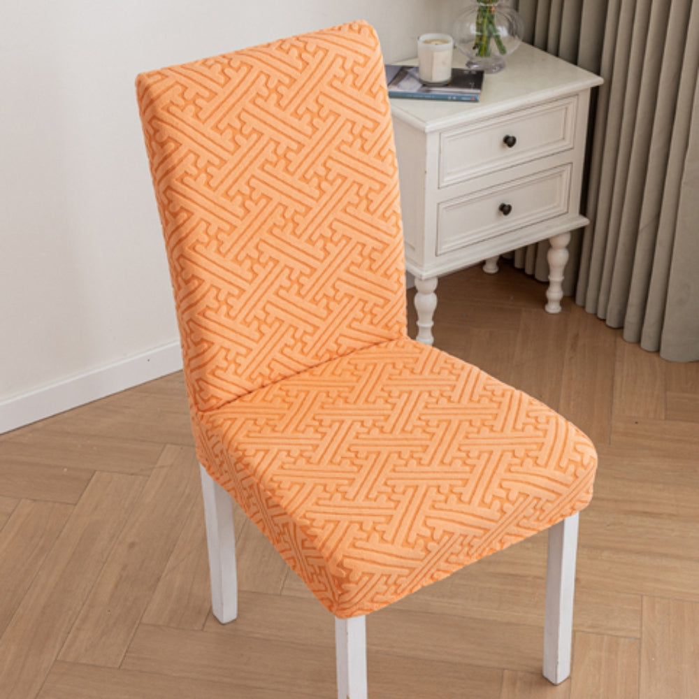 Silvra Elastic Lattice Dining Chair Cover Amber Glow